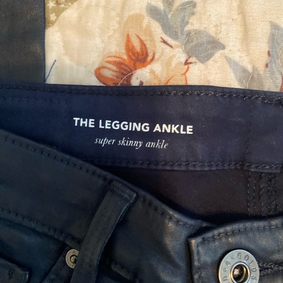 ❤️AG (Adriano Goldschmied )jeans Faux Leather Ankle-Length Skinny Pants Bl… - Picture 8 of 8